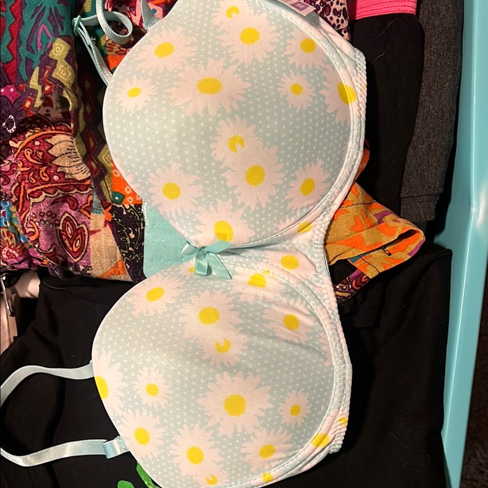 True & Co. Light Blue Floral Bra